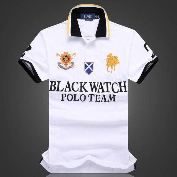 

discounted polo shirt wholesale men tshirt black watch polo team custom fit s m  xl xxl 2xl, White;black