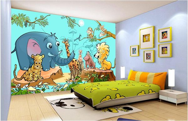 

wdbh 3d wallpaper custom p cute cartoon forest zoo animals background living room home decor 3d wall muals wall paper for walls 3 d