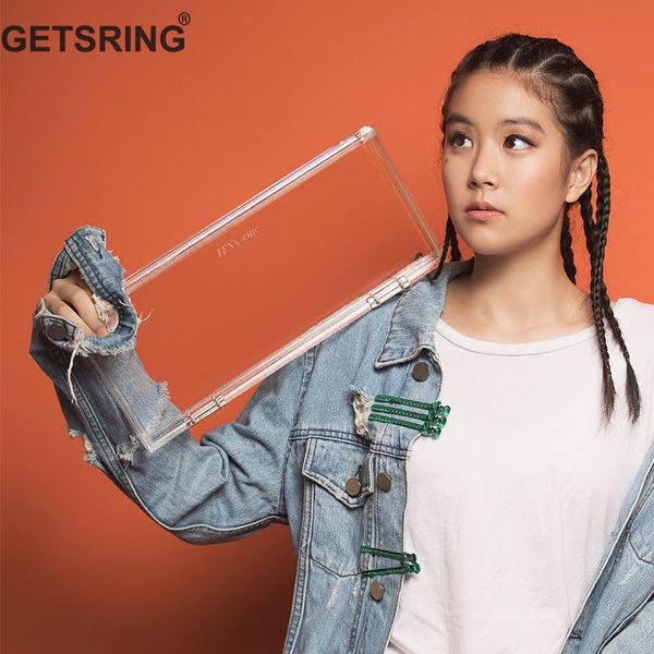 

getsring women's bags womens clutch bag square transparent clutchs bag casual acrylic day clutch white hard case 2018 fashion