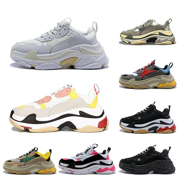 

triple s for men women casual shoes paris 17 fw black white red pink mens trainers fashion dad shoes chaussures sports sneakers t07