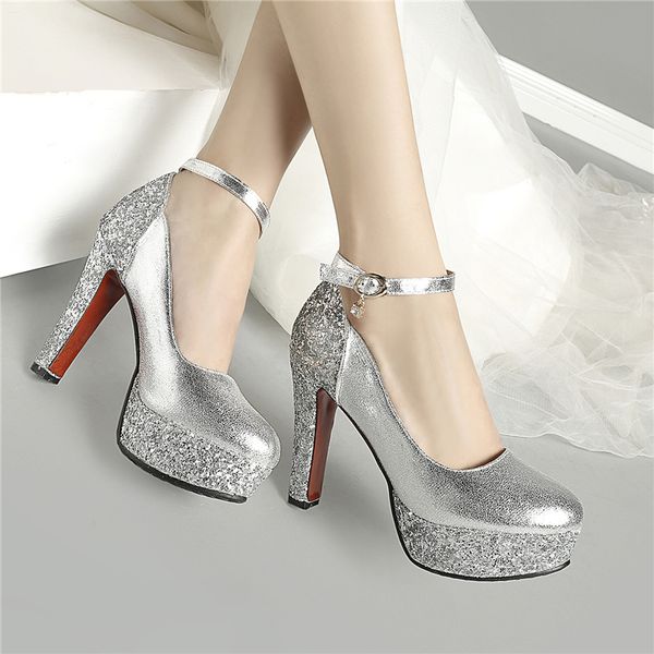 

lapolaka 2019 dropship big size 32-43 bride bridesmaid women shoes pumps high heels gold silver red pumps shoes woman, Black