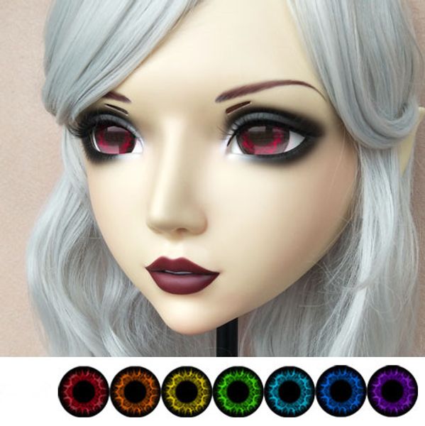 

dm-eye18) resin japan anime role play cos kigurumi cosplay mask lolita crossdressing bjd masks custom eyes, Black;red