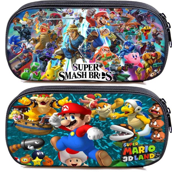 

super mario smash bros pencil case cosmetic bag boys girls students stationery storage bags children school supplies