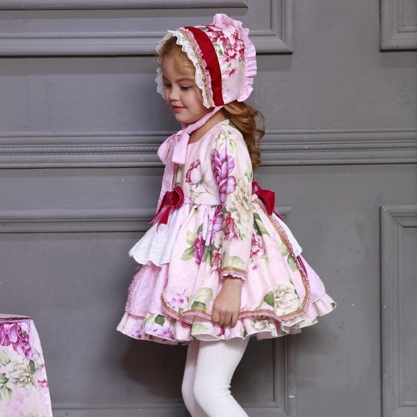 

girls sweet lolita kids flower embroidery pink lolita dress child kawaii dress girls victorian kids princess, Blue