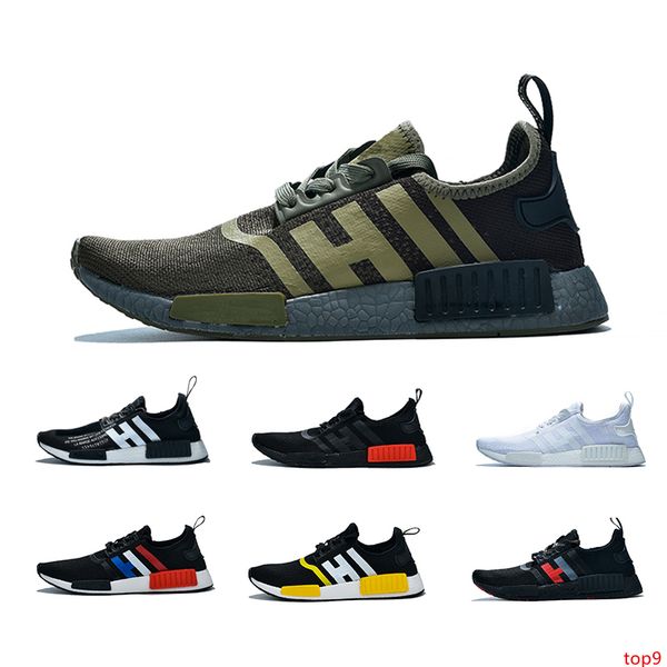 

2019 nmd r1 atmos bred running shoes tri-color og classic men women japan triple black white red marble sports trainer sneakers 36-45