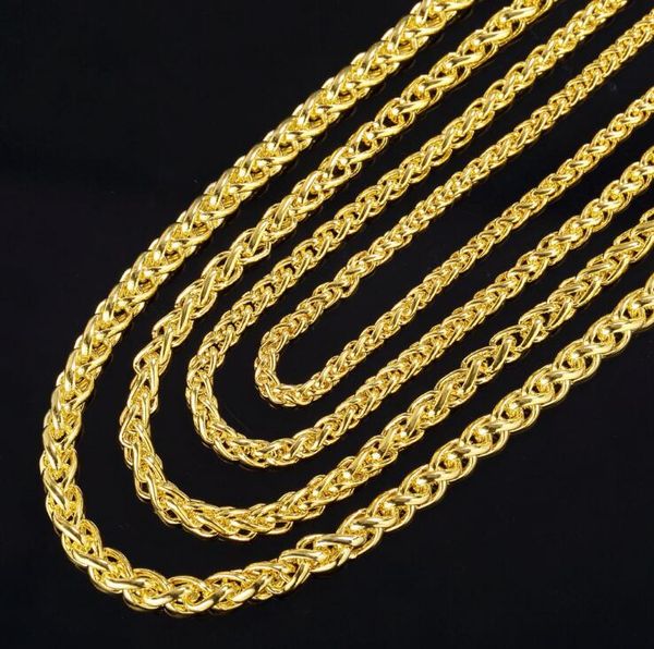 Moda 3,5 mm 4mm 5mm 6mm 50cm/20 polegadas 925 Silver 18k colares dourados de ouro