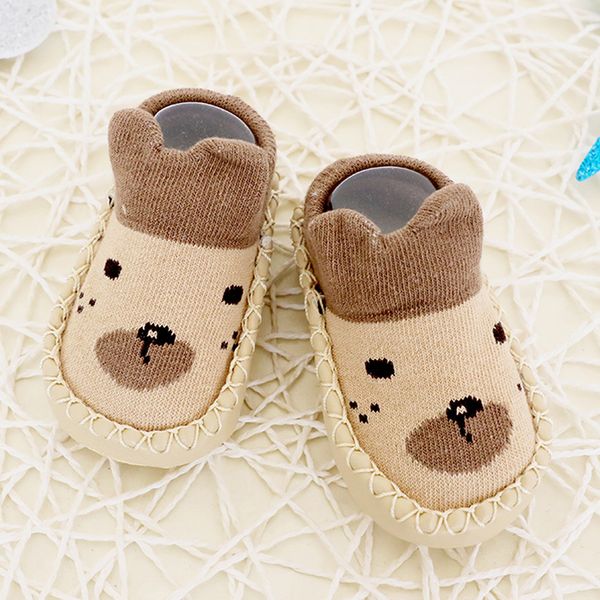 

cartoon newborn baby girls boys anti-slip socks infant toddler kids slipper cartoon print shoes boots suited for 0-4 years baby, Pink;yellow