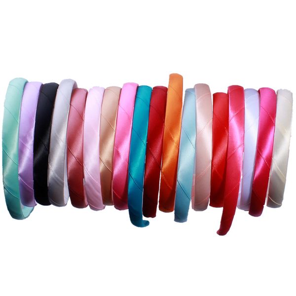 17 Colori Satin Plain Hair Hoop Bastoncini per capelli per bambini Lady Fasce in plastica Accessori per capelli fai da te per le donne Ragazze M2013