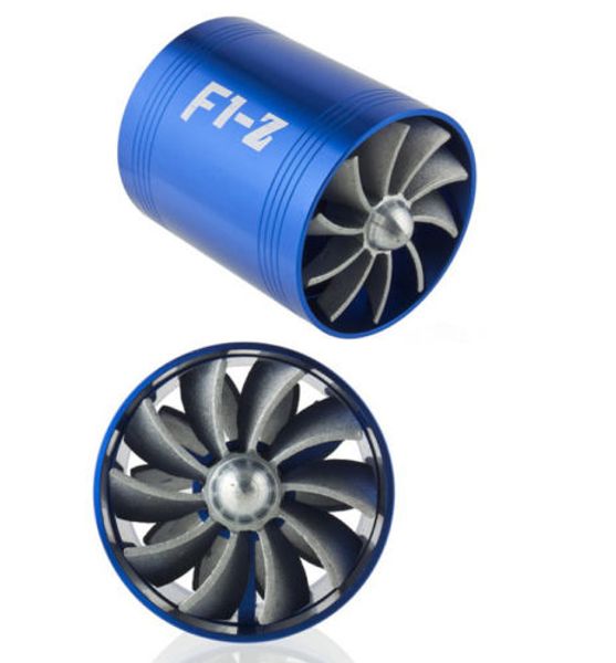 

2015 supercharger dual turbonator cold air intake fuel saver blue turbo charger fan ing