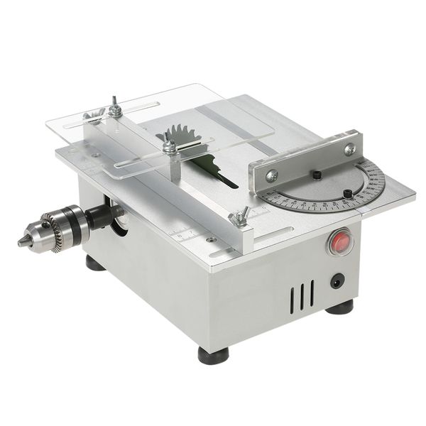 

100w mini table saw aluminum electric saw diy woodworking sawing machines 7000rpm bench pcb cutter model chain dc 12-24v