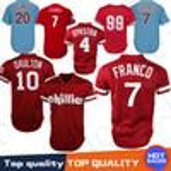 

вышивка 4 ленни джерси 7 майкел франко 10 даррен долтон 99 митч уильямс 20 майк шмидт бейсбол джерси новый, Blue;black