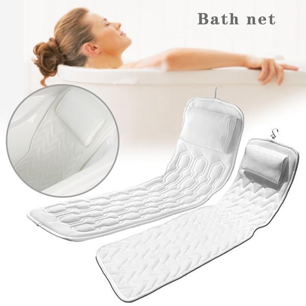 

bath cushion extra-large full body bath tub pillow non-slip spa bathtub mat mattress pad super thick breathable 3d mesh layers
