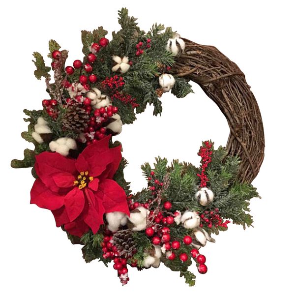 

christmas artificial wreath garland american cotton wall hanging door hanging rattan ring wedding layout venue decoration