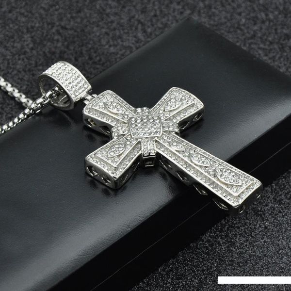 

fashion cross pendant necklaces luxury silver chains charms necklace hip hop mens women cross necklaces lovers gifts