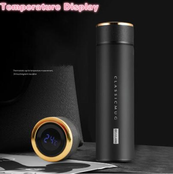

500ml thermos vacuum flasks temperature display 304stainless steel my water bottle travel coffee mug tea milk mug thermo cup