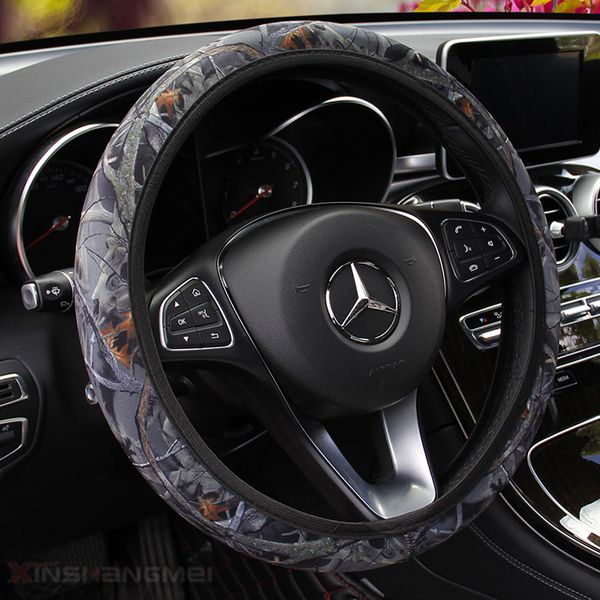 

steering wheel handle covers camouflage swimsuit material sbr anti-skid elastic band no inner ring style universal car new