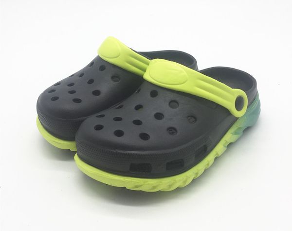 

summer boy kids croc clogs shoes neon green cute ultralight children boys clog shoe us11 12 13 1 2 3 eu30 31 32 33 34 35 y200616, Black