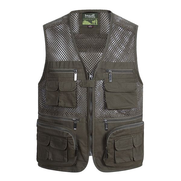 

men mesh summer pgraphy and working vests mens waistcoat 4-9, Black;white