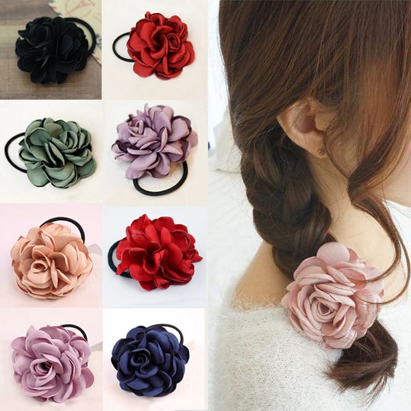 

2019 fashion 1pc ponytail holder cute fabric elastic hair bands hair rope for female ties girls accessories