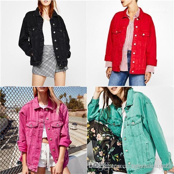 

color long sleeve lapel neck female clothing fashion style casual apparel womens fashion desginer jeans jackters solid, Black;brown