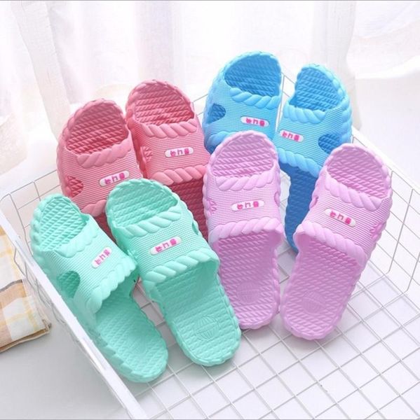 

summer 2020 household anti-slip a- line eva home stall linen flower color bathroom slippers male l indoor slippers, Black
