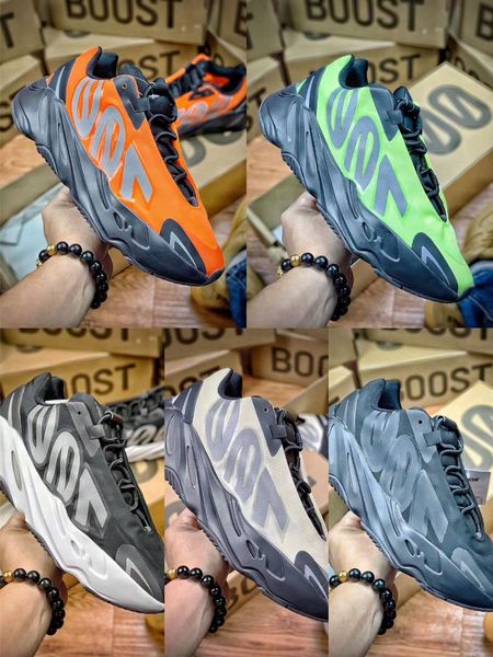 

2020 new designer kanye west wave runner 700 mnvn phosphor green orange 3m reflective kanye west casual sneakers designer men women shoes, White;red