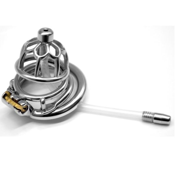 

with g7-1-263f stainless steel device chastity male 2019 catheter reusable barbed anti-off ring cock cage for lock chastity men ckeo