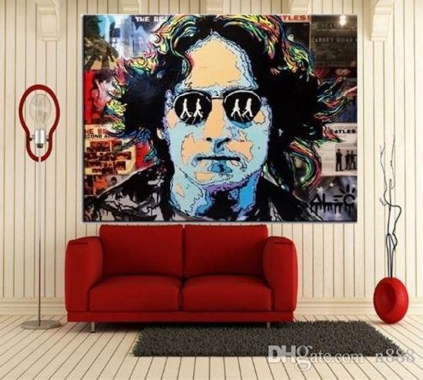 

handpainted & hd print alec monopoly graffiti pop urban street art oil painting john lennon on canvas wall art culture multi sizes g278