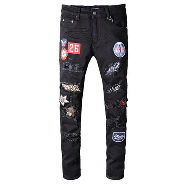 2020 Amir Skinny Jeans For Men Ripped Holes Jeans Motorcycle Biker ...