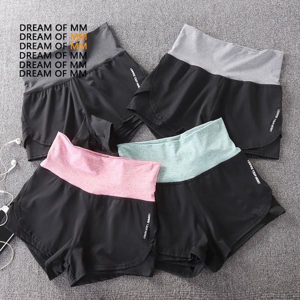 

quick dry high waist womens jogging sports training fitness yoga shorts sport women exercise wear for women's gym short apparel, White;red