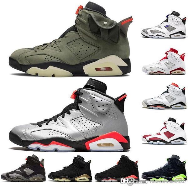 

with socks new air jordan retro 6 fashion men basketball shoes hare carmine white infrared angry bull oreo sports sneaker 40-47
