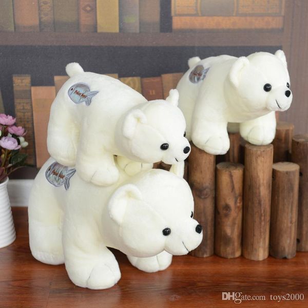 Guaxinim boneca de brinquedo de pelúcia urso polar Animais De Pelúcia boneca pequeno urso branco presente de aniversário atacado frete grátis