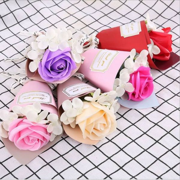 

новый искусственный большой цветок розы мыло инновационные практические небольшой пластиковый букет день святого валентина подарок декор ден