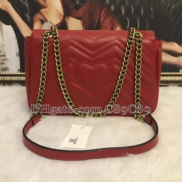 

4 colors women shoulder bags women chain crossbody bag fashion quilted heart leather handbags female famous designer purse bag #896
