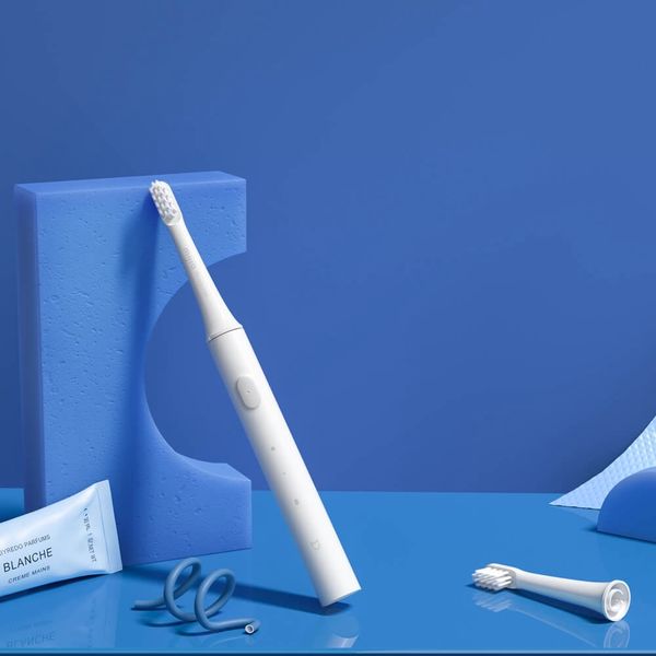 

1 pc t100 smart electric toothbrush waterproof toothbrush head replaceable whitening healthy oral care