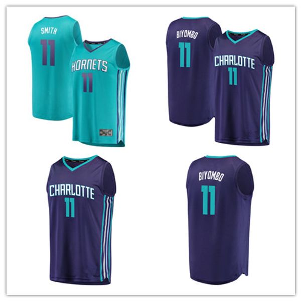 

custom 2019 men's charlotte hornets 11 bismack biyombo fanatics branded purple fast break player nba women kids jersey, Black