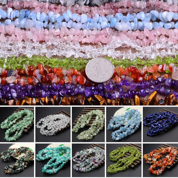 

85cm natural stone jade beads for diy necklace bracelet earrings jewelry making holes irregular shape gravel chip bead 5-8mm, Green;white