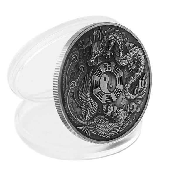 

new prosperity brought by the dragon and the phoenix gossip commemorative coin art crafts