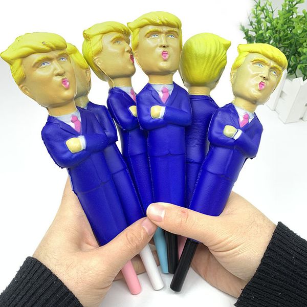 

2020 donald trump squishy pen slow rebound decompression toy simulated cartoon funny pens cap slow rising squeeze novelty toys