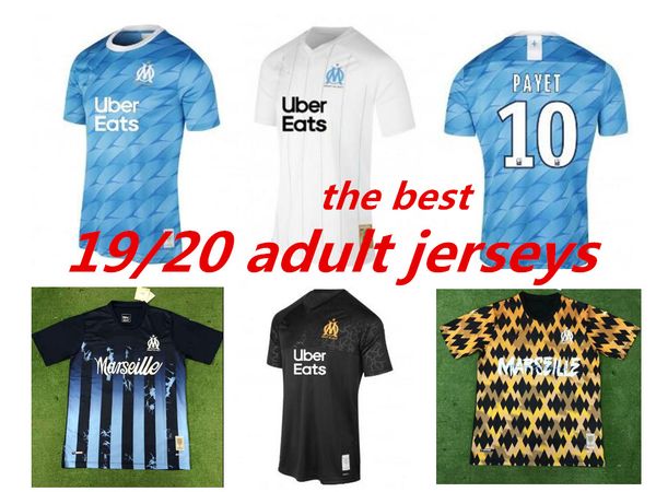 

new olympique de marseille soccer jerseys 2019 2020 league 1 om marseille maillot de foot balotelli .gustavo thauvin 19 20 marseille jersey, Black;yellow