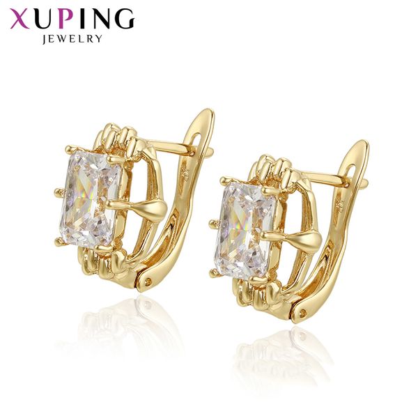 

xuping new arrival exquisite synthetic cubic zirconia trendy earrings for women jewelry lovely birthday gifts s201.7-97956, Golden;silver