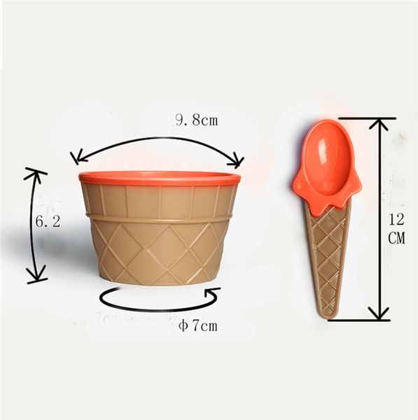 

1pc kids ice cream bowls ice cream cup couples bowl gifts dessert container holder with spoon children gift supply on sale