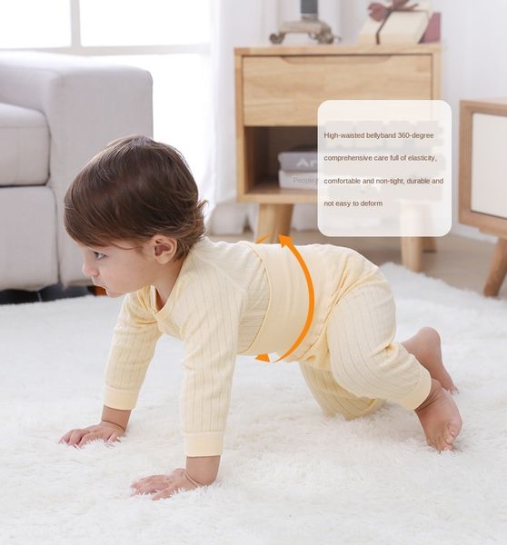 

ra80w 2020 baby high underwear autumn clothes waist belly care set 0-1 boys' and boys' autumn clothes and trousers 1 baby pure cot