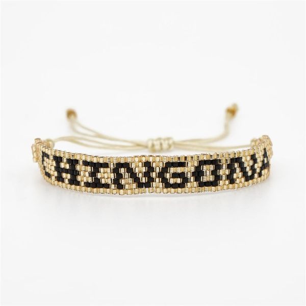 

go2boho miyuki mexico bracelet chingona-power letter gold bracelets women pulseras mujer moda 2019 beadwork chic jewelry summer, Golden;silver