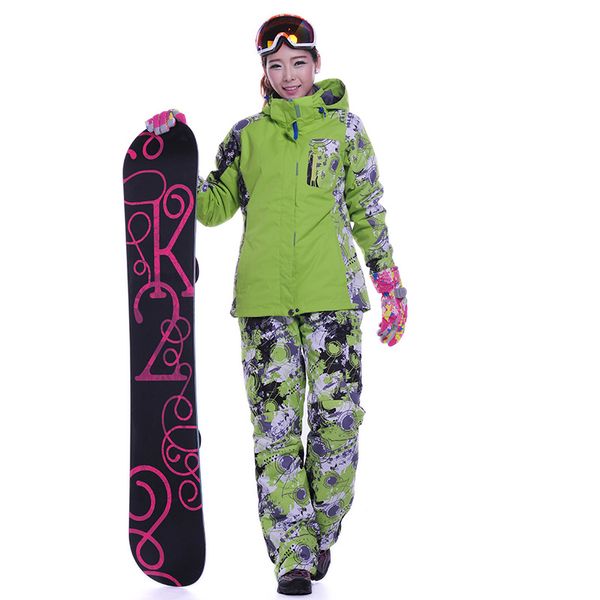 

dropshipping ski suit new in russian warm snowboard snow waterproof jacket -30 degrees winter ski jacket and pants women