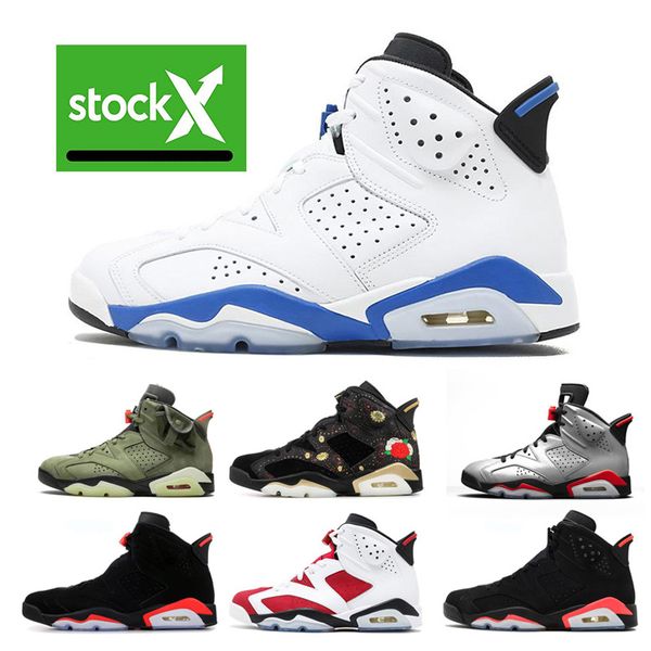 

2020 stock x men travis scotts black infrared 6 6s basketball shoes mens psg cny oreo tinker unc black cat designer trainers sneakers