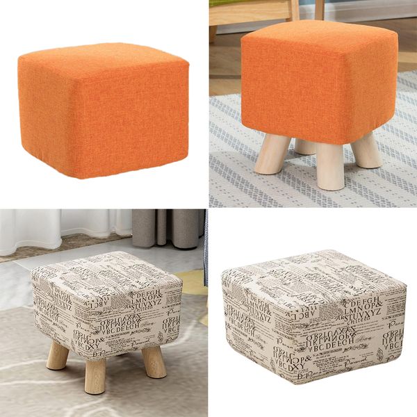 

4шт хлопок белье квадратный стул чехлы для сидений элегантный квадратный стул чехлы для сидений тахта крышка 2xorange, 2xbeige-28x28x18cm