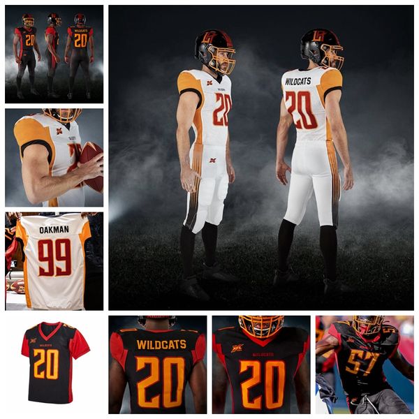 

2020 wildcats xfl football jerseys de'quan hampton jersey kermit whitfield jalen mcclendon larry rose willie mays black custom stitched, Black;red