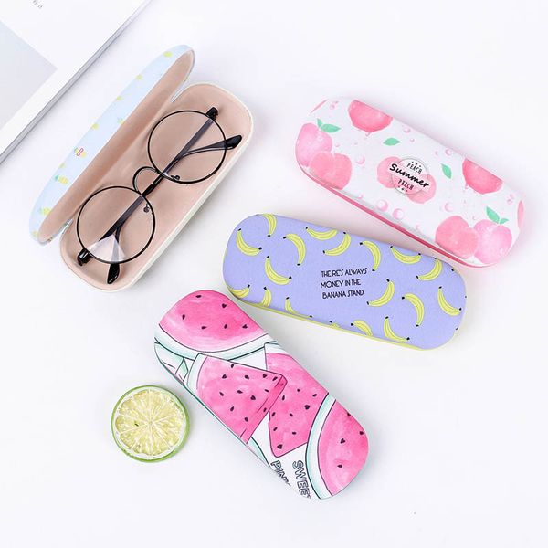 

portable sunglasses case candy color letter fruit pattern goggles glasses box bmf88, Silver