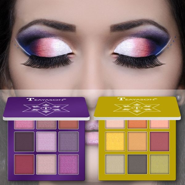 

shiny glitter diamond eyeshadow palette green blue purple peach color flash shimmer eyeshadow waterproof long lasting makeup